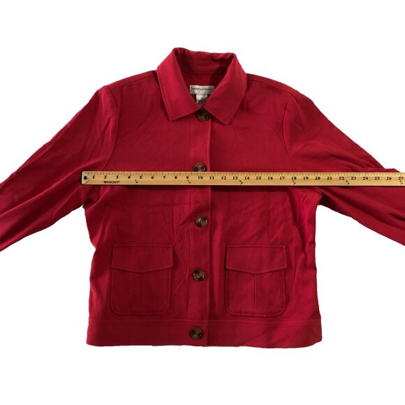 NWOT Draper's & Damon's Womens Size PL Red Button Down Blazer Jacket - Picture 3 of 8